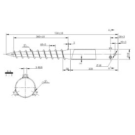 DRT G 68X750x2-3xM10 Talajcsavar