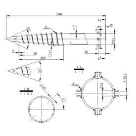 DRT G 89x 800-4-4xM12 Talajcsavar
