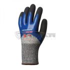 Munkavédelmi  Kesztyű Eurocut5 kék-fekete, vágásbiztos, duplán nitril mártott, olajálló 1CRAN07  7/S