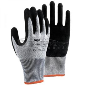   Munkavédelmi  Kesztyű Szürke-fekete PU mártott, vágásbiztos (HP501) TOP_CUT_PU-6  6/XS