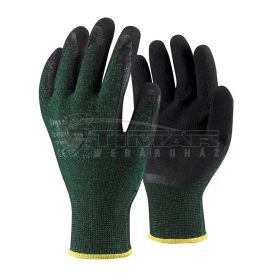   Munkavédelmi  Kesztyű Zöld-fekete latex mártott, csúszásbiztos TOP_COMFORT-L  9/L