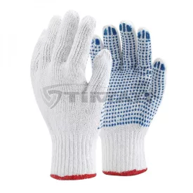   Munkavédelmi  Cérnakesztyű Fehér, piros PVC pöttyözött tenyér TOP_COPE4_PVC-8  8/M