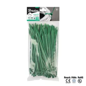   TT BRADAS Kábelkötegelő/gyorskötöző 3,6x100mm ZÖLD 100db/csomag  TS1236100G