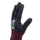 Munkavédelmi  Kesztyű Eurocut N606 bordó-fekete nitril mártott, hőálló, vágásbiztos 1CUFF00010  10/XL