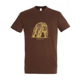   Munkavédelmi  Póló TOP_PK-H_GRIZZLY_BEAR 2XL-es barna, medve minta, kereknyakú, 100% pamut