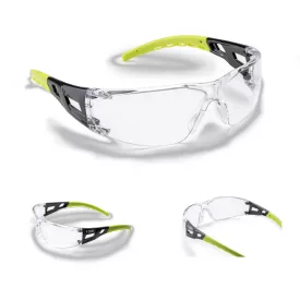   Munkavédelmi  Szemüveg LIMELUX víztiszta, fekete keret, lime szár  6LIMC00NSI
