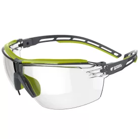   Munkavédelmi  Szemüveg TIGER HIGH víztiszta, UV védelem, szürke-lime Airflex szár  6TIHC00NSI