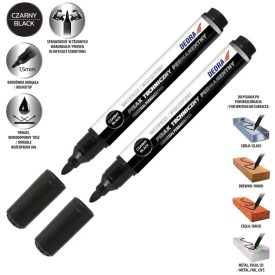   Dedra M89Z33 Jelölő filc 1,5mm FEKETE (üveg, fa, fém, tégla, CD/DVD)  /2db