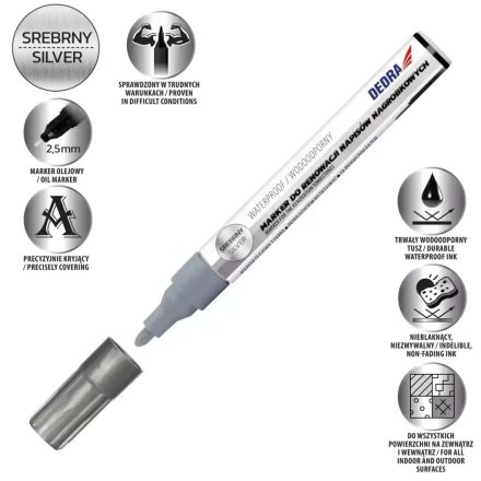 Dedra M89Z72 Jelölő filc sírkövekhez, 2,5mm EZÜST