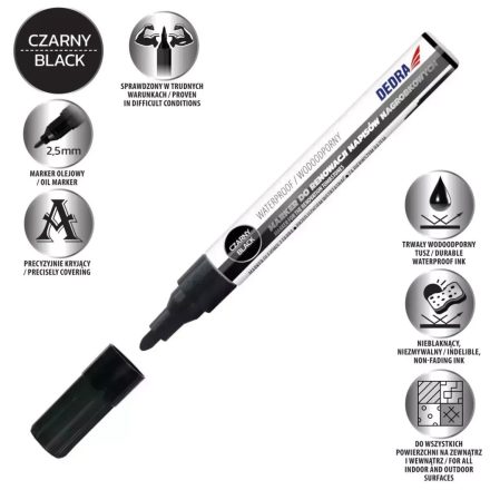 Dedra M89Z73 Jelölő filc sírkövekhez, 2,5mm FEKETE