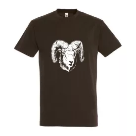   Munkavédelmi  Póló TOP_PK-H_MUFLON 2XL-es barna, muflonfej minta, kereknyakú, 100% pamut