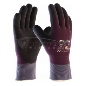   Munkavédelmi  Kesztyű ATG 56-451 MaxiDry ZERO Téli/bélelt lila-fekete, teljesen mártott, olaj-, és vízálló  9/L