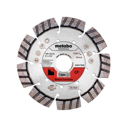 METABO  628571000 Gyémánt darabolótárcsa; 125x22,23mm, "CP", Beton "professional"