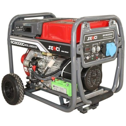 SENCI SC8000D Áramfejlesztő; Névl. telj.:7,0kW; 14Le; 11kg 1 fázisú nyitott dízelmotor SC1005292