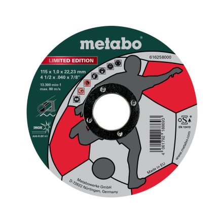 <METABO  616258000 Darabolótárcsa Limited  115x1,0x22,23 Inox TF41
