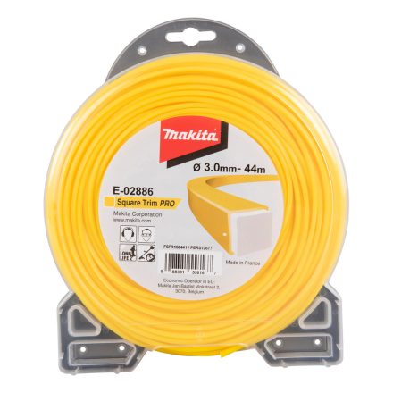 Makita  E-02886 Damil 3.0mm (44m), szögletes, sárga "squareTRIM Pro"