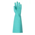 Munkavédelmi  Kesztyű Zöld 45cm hosszú érdesített nitril, sav-, lúg-, olaj-, zsír-, és vegyszerálló 5538  8/M
