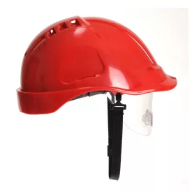   Munkavédelmi Sisak PORTWEST PW55 Endurance PW55RER védőszemüveggel piros