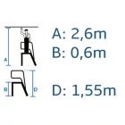 Krause STABILO Gurítható szerelődobogó Alu 3 fokos (805089)