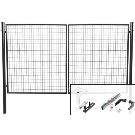 ST Strend Pro METALTEC DUO Kétszárnyú kerti kapu ANTRACIT 3580x1450mm, osztás: 50x100mm  432270