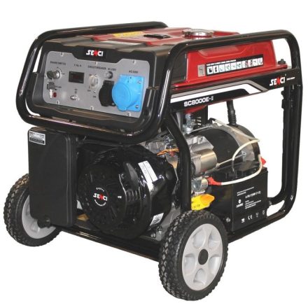 SENCI SC8000E Áramfejlesztő; Névl. telj.:6,5kW; 14Le; 88kg; 1fázisú; benzines 6426390839428