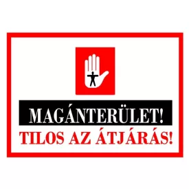   Műanyag tábla A4 PIROS (Magánterület! Tilos az átjárás)" 3427145