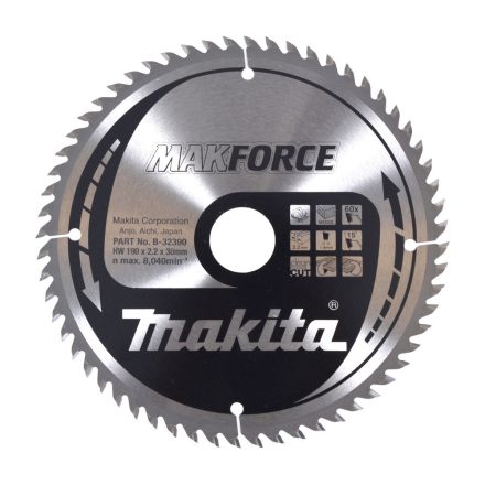 Makita  B-32390 Körfűrésztárcsa finom vágásra 190x30