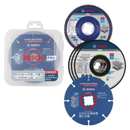 Bosch 2608619374  X-LOCK 125 mm-es vágó- és legyezőtárcsa-készlet, CMW