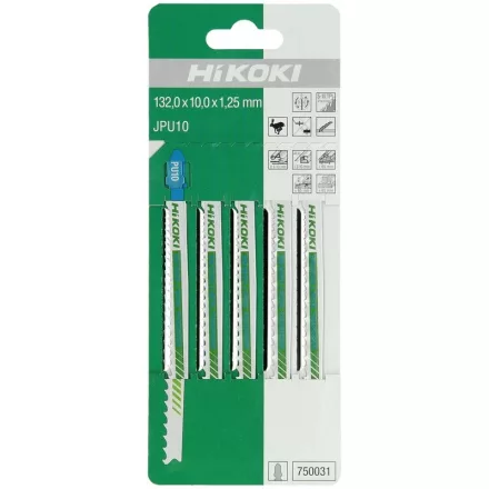Hikoki  750031 Dekopírfűrészlap JPU10 132/105mm/5-10tpi FA/FÉM/ALU/MŰANYAG  /5db