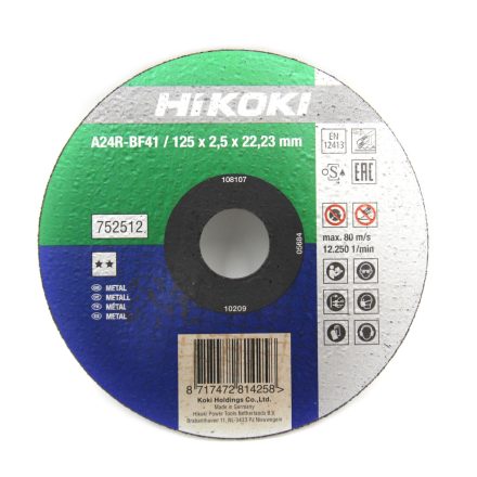 Hikoki  752512 Vágótárcsa 125x2,5x22,23mm FÉM