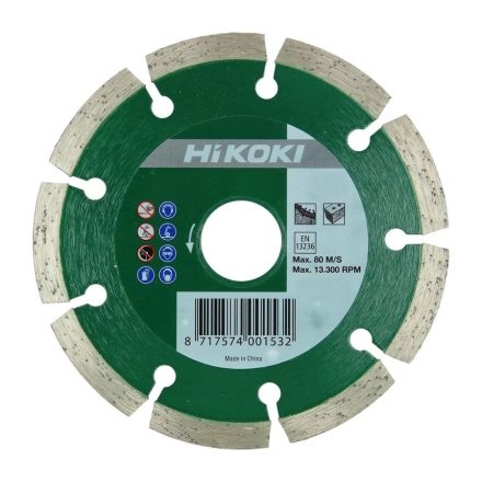 Hikoki  752802 Gyémánt vágótárcsa szegmentált (7mm) beton/tégla/kő  125x22,2mm