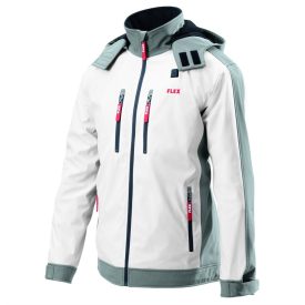   Flex  TJ WHITE 10.8/18.0 Akkus fűthető softshell kabát M-es, FEHÉR 10,8V-18V akku és töltő nélkül  511.927
