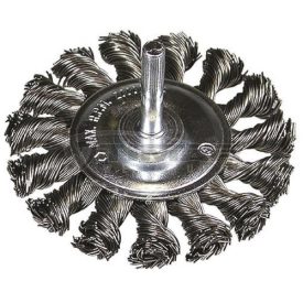   Hikoki  751326 Száras drótkorong (drótkefe) fonott, átmérő: 75mm, huzal: 0,5mm, 6mm hengeres befogás