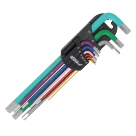   Dedra 06F205 Imbuszkulcs készlet, hatlap 1,5-10mm  színes, extra hosszú, 9 részes