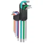 Dedra 06F205 Imbuszkulcs készlet, hatlap 1,5-10mm  színes, extra hosszú, 9 részes