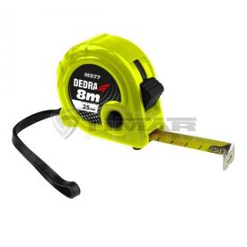   Dedra M877 Mérőszalag 8m/25mm neonsárga, műanyag, dupla STOP