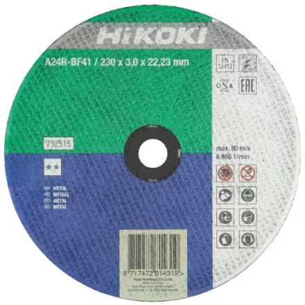 Hikoki  752511 Vágótárcsa 115x2,5x22,2mm, sík, FÉM