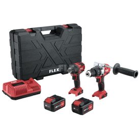   Flex Akkus ütvefúró-csavarbehajtó/ütvecsavarozó szett (PD2GFS55BC+ID1/4) 18V 2x5,0Ah koffer 516.236