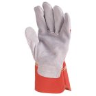 Munkavédelmi  Rakodókesztyű piros-szürke marhahasíték tenyér, vászon kézhát 1155 10/XL