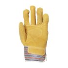 Munkavédelmi  Kesztyű Sárga-kék marhahasíték, pamut kézhát 204  10/XL