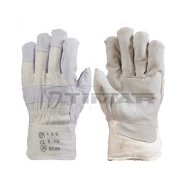   Munkavédelmi  Rakodókesztyű szürke-fehér marhahasíték tenyér, vászon kézhát 150  10/XL