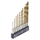 BGS-50801 Fúrószár készlet, 10 részes 1,5-6mm, HSS-TiN
