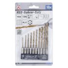 BGS-50801 Fúrószár készlet, 10 részes 1,5-6mm, HSS-TiN