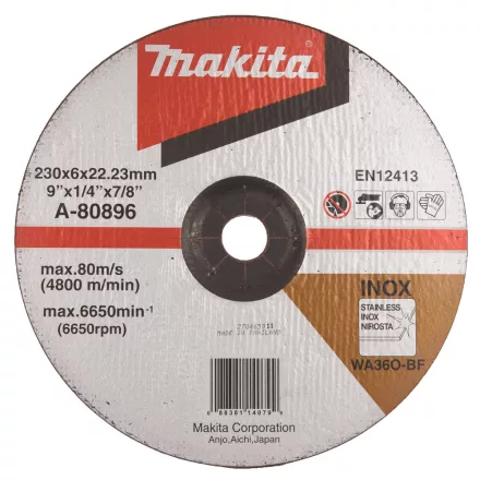 Makita  A-80896 Tisztítótárcsa 230x6mm INOX