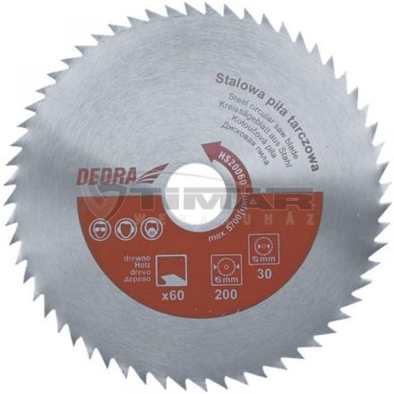 Dedra HS16060 Körfűrésztárcsa acél 160x20mm 60 fogas