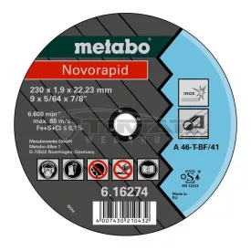 METABO  616909000 Vágókorong 115x1,0x22,23 Inox 616270000