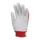 Munkavédelmi  Sofőrkesztyű piros-fehér színsertésbőr, pamut kézhát 840  10/XL