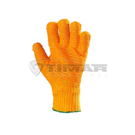 Munkavédelmi  Kesztyű Narancs kötött, csúszásbiztos (Criss-Cross PVC rácsozás) 4500 10/XL