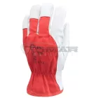 Munkavédelmi  Sofőrkesztyű Fehér-piros színborjúbőr, pamut kézhát 880  10/XL