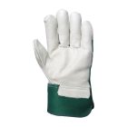 Munkavédelmi  Kesztyű Fehér-zöld színmarhabőr és erősített vászon 260  10/XL